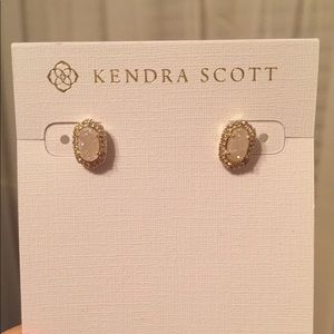 Kendra Scott white druzy studs